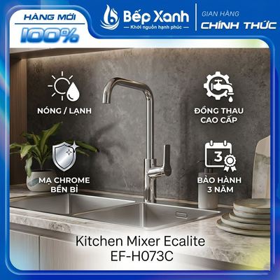 Vòi rửa chén nóng lạnh Kitchen Mixer Ecalite EF-H073C - Đồng Thau mạ Chrome - Bảo Hành 3 Năm