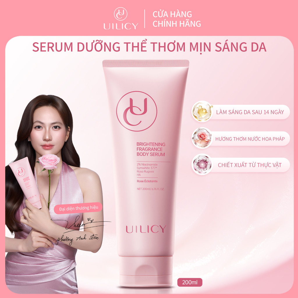 Serum dưỡng thể UILICY 200ml Tinh chất dưỡng trắng toàn thân 2%Niacinamide Symwhite377 Hỗ trợ Làm tr