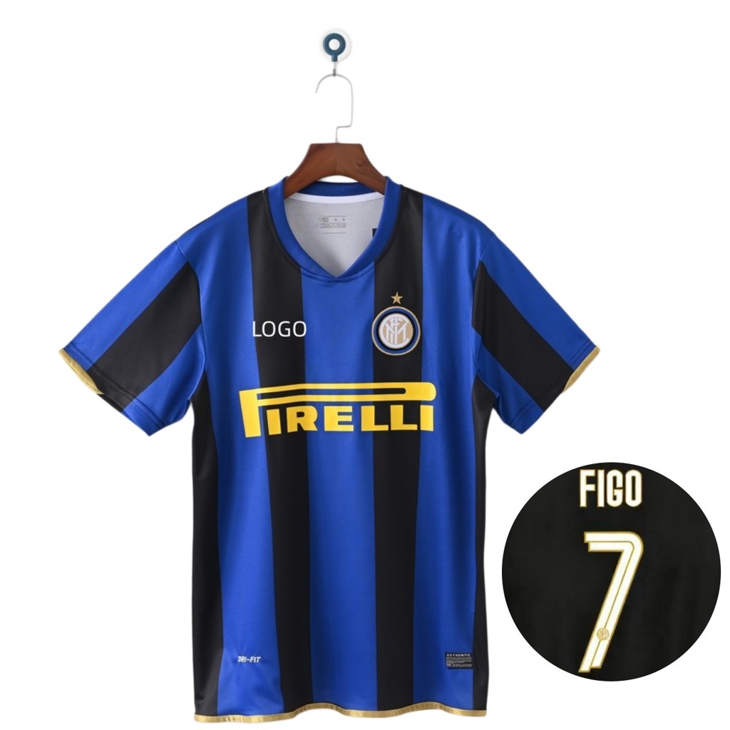 2008 / 09 Inter Milan Retro Edition Áo bóng đá sân khách Áo thun nam tay ngắn #7 FIGO