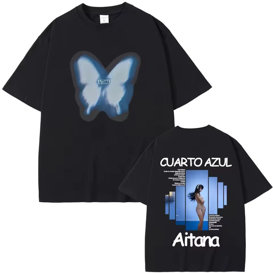Aitana Cuarto Azul Album Ca Sĩ Đồ Họa Áo Thun Thời Trang Cho Nam Nữ Nhạc Pop Bài Hát Cotton S