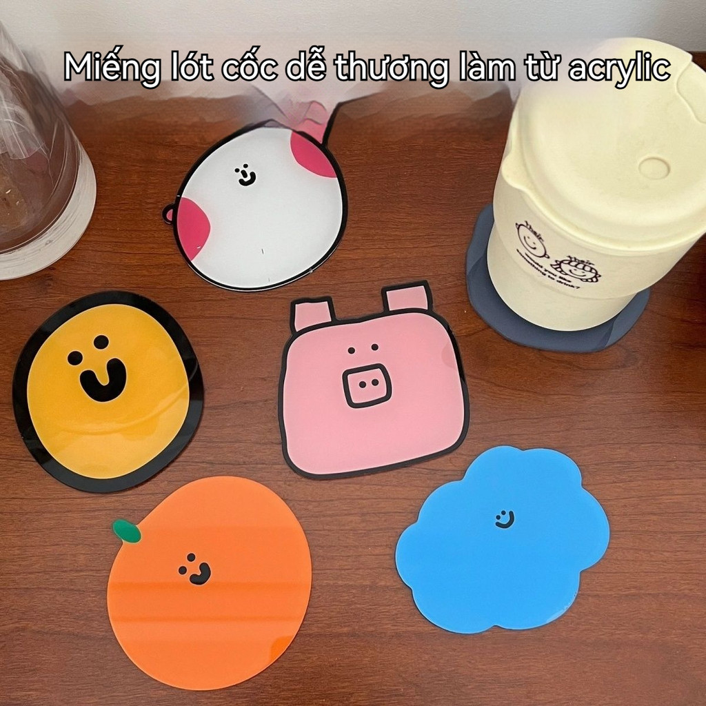 Cách nhiệt Chịu nhiệt độ cao Coaster Hoạt hình dễ thương Acrylic Coaster Giá trị cao Coaster Trà Coa