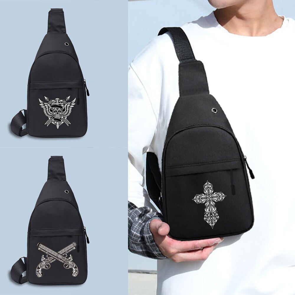 NEW Chest Bags Men's Crossbody Bags Chest Pack with USB Charging Earphones Cable Hole Backpack Women