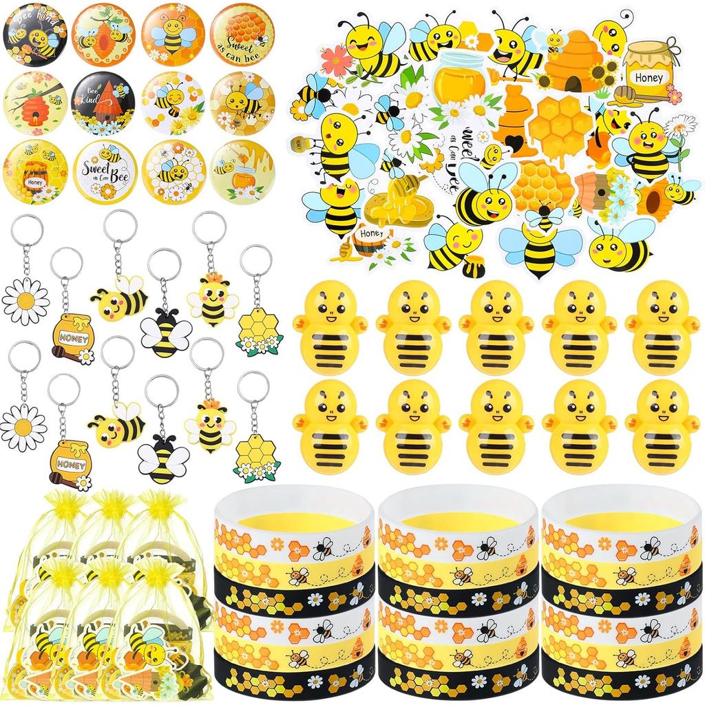 Capoda 110 Chiếc Ong Chủ Đề Đảng Ủng Hộ Ong Trang Trí Lớp Học Đồ Chơi Màu Sắc Tumbler Wobbler Dây Đe