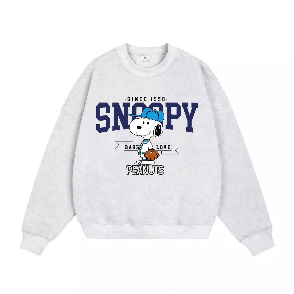 26 áo len cổ tròn thời trang mới cotton Snoopy in chữ áo len dài tay in chữ Snoopy