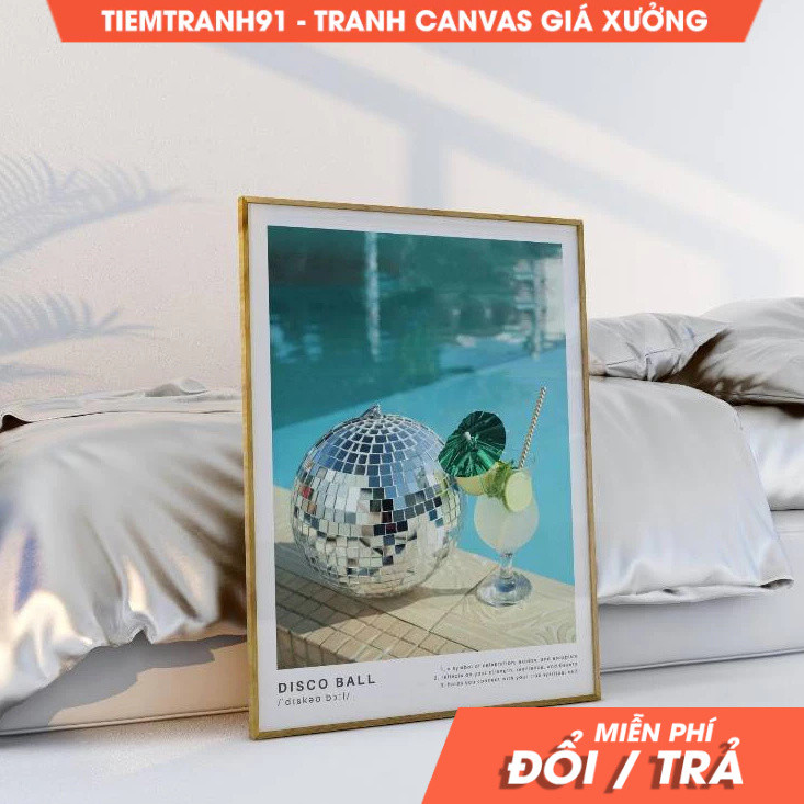 Tranh treo tường, Preppy Disco Ball Poster Trendy Disco Print Disco Ball Definition Preppy Dorm Room