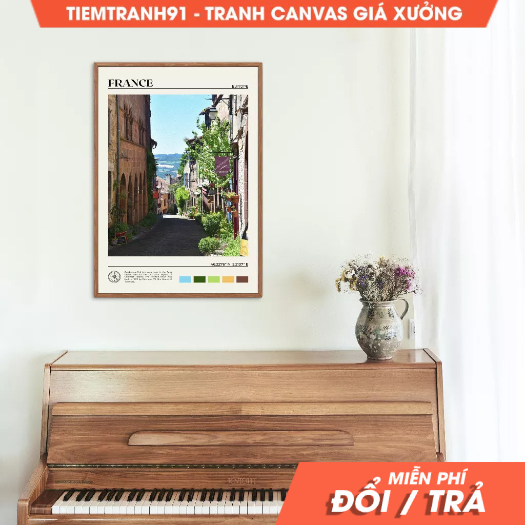Tranh treo tường, Oil Paint, France Wall Art, France Poster, France Photo, France Wall Decor, Paris,