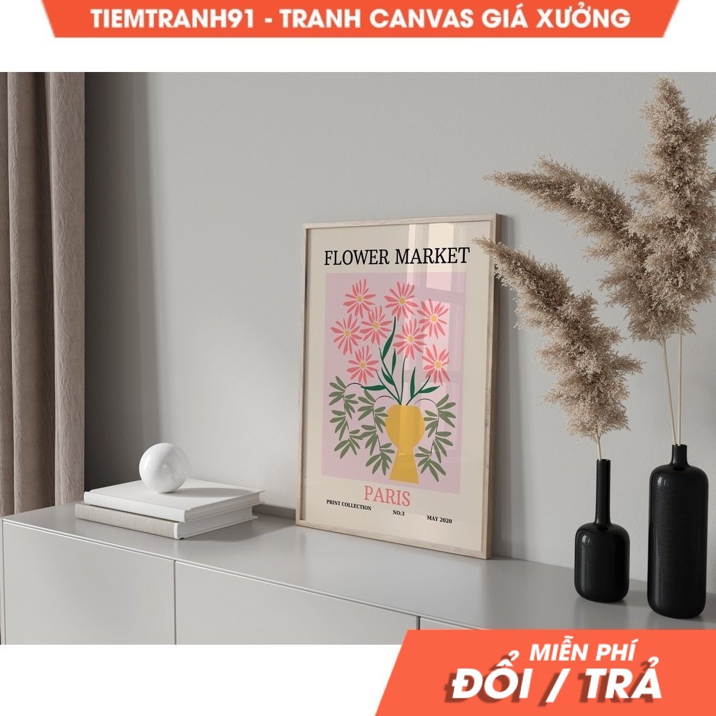 Tranh treo tường Flower Market Poster, Flower Market London, Paris Flower Market, Florist Gift, tặng