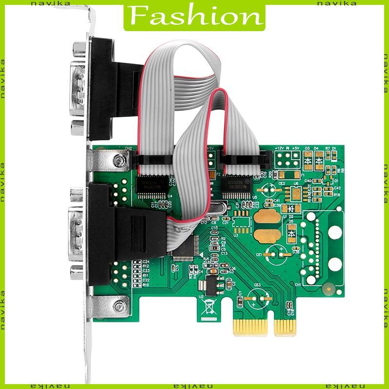 NA RS232 PCI cho Express PCIe sang 2 Serial DB9 Adapter Card 2 5Gb s 1000kbps RS-232