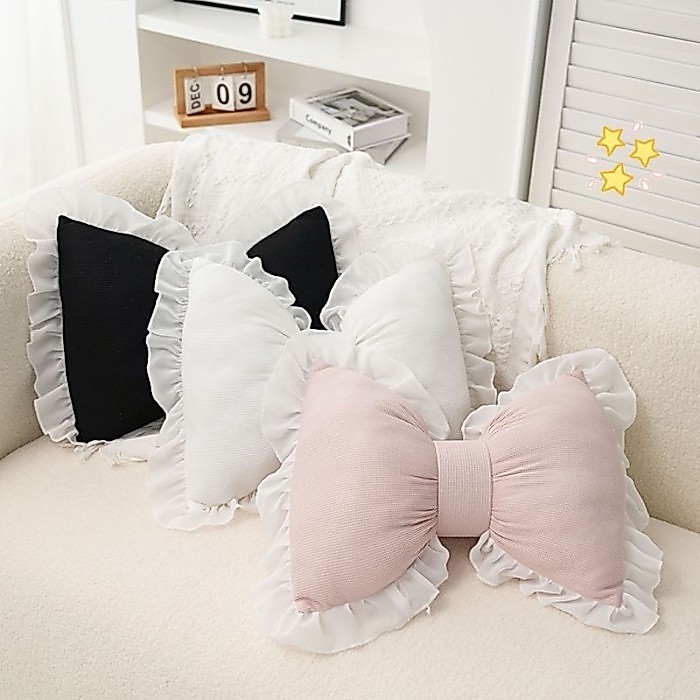 🌈 Simple Pink Butterfly Pillow Sofa Living Room French Cushion Office Table And Chair Comfortable