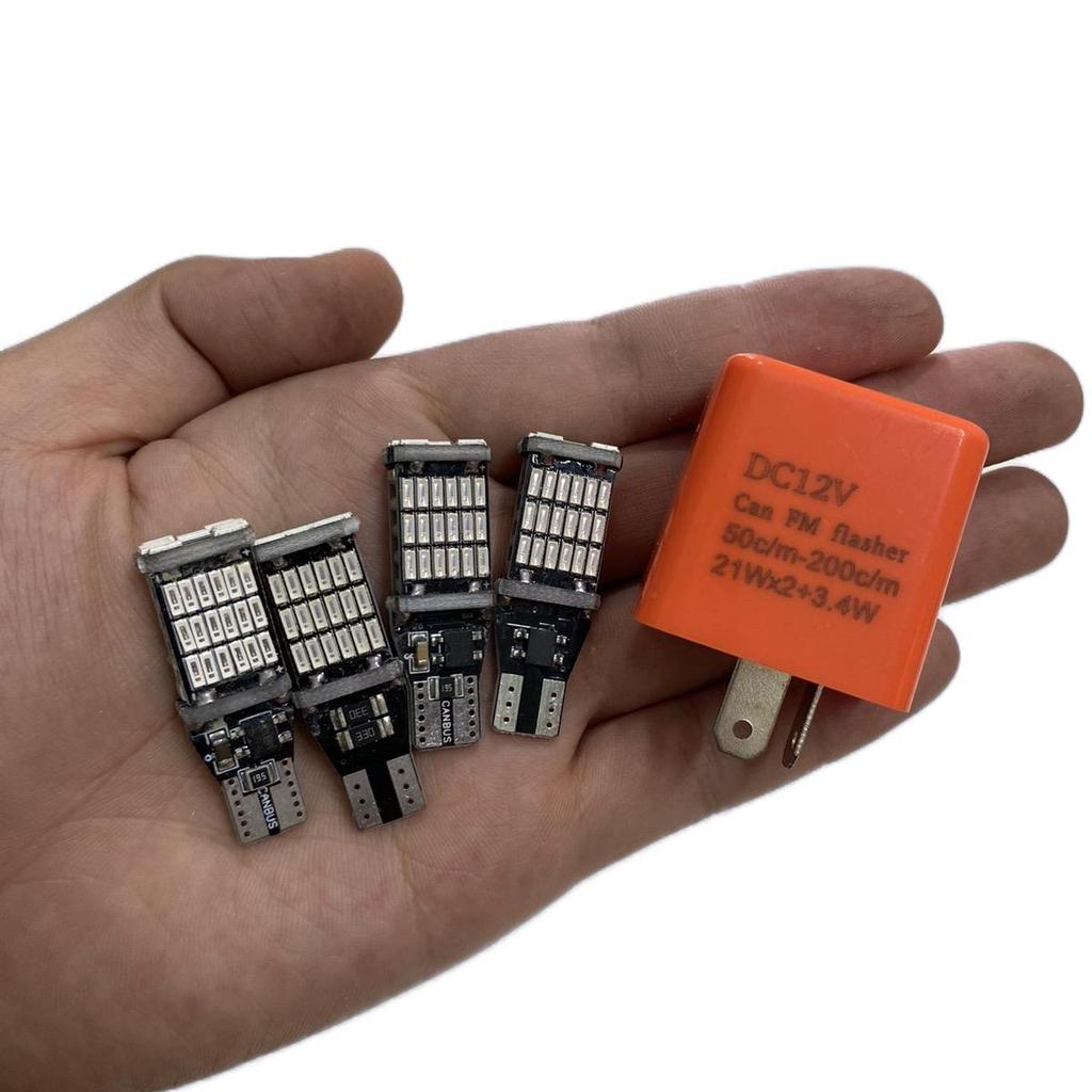 Combo 4 bóng xi nhan T15 + rơ le chớp