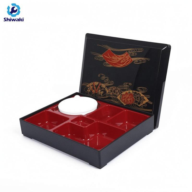 SiaBiced Business Bento Box Melamine Liner Hộp Bento Nhật Bản Họa Tiết Trang Trí Hộp cơm Nhật Bản