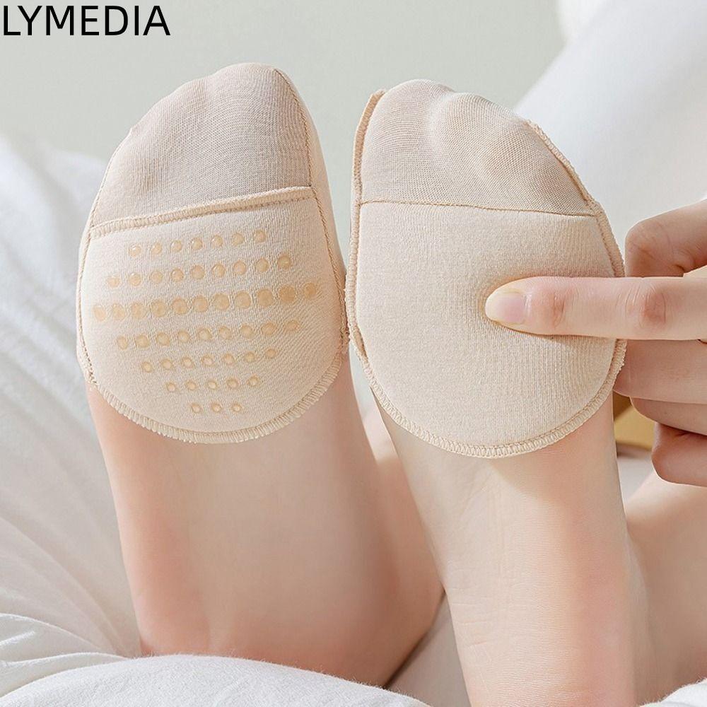 LYMEDIA 1 Đôi Tất Nửa Chân, Miếng Lót Chân Bằng Silicon Cotton, Tất Giày Cao Gót Mềm Thoáng Khí Chốn