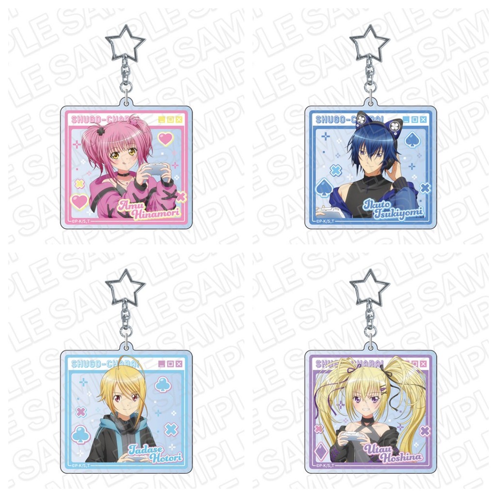 Shugo-chara Móc Khóa Nữ Chơi Game Móc Chìa Khóa Cho Nam Amu Hinamori Vòng Chìa Khóa Ikuto Tsukiyomi 