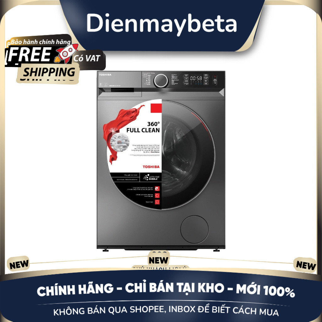 [KHÔNG BÁN QUA SHOPEE] Máy giặt Toshiba TW-BK115G4V(SS) Inverter 10.5 Kg Mới 100%