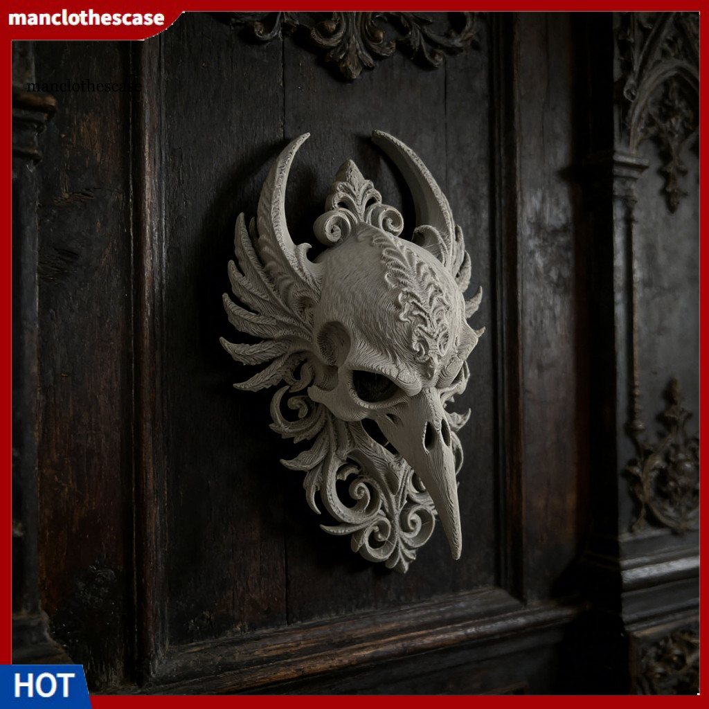Manclothescase Nhẹ Raven Decor Raven Skull Treo Tường Raven Skull Trang Trí Tường – Quái Quạ Đầu Lâu