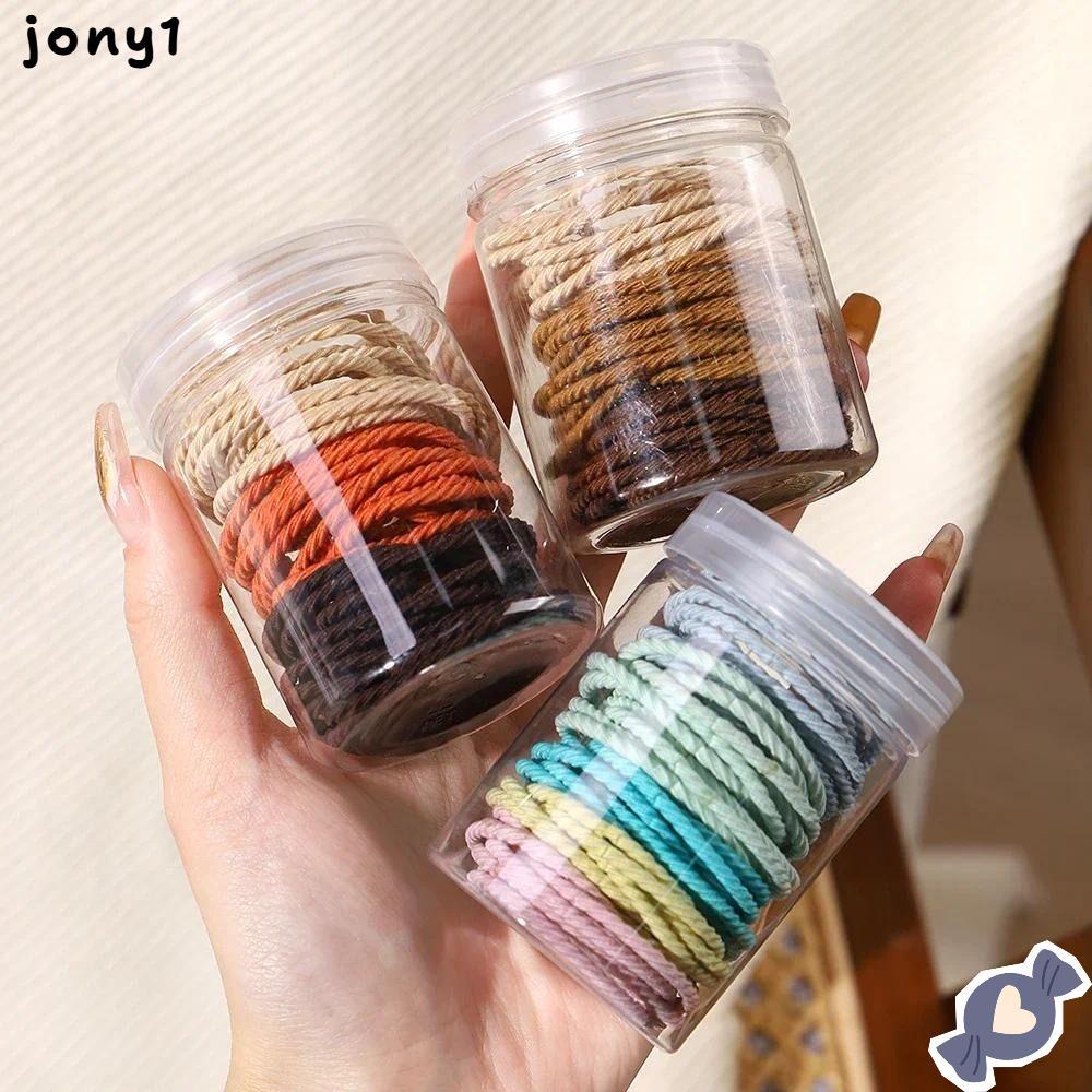 THUY 50 CÁI Dây buộc tóc, Dây buộc tóc màu kẹo, Dây buộc tóc co giãn mạnh mẽ Twill