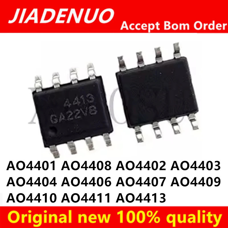 5 CÁI AO4401 AO4402 AO4403 AO4404 AO4406 AO4407 AO4408 AO4409 AO4410 AO4411 AO4413 sop-8 Chip ic