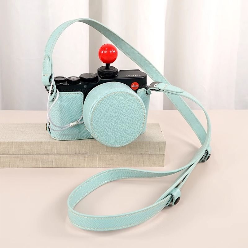 Hộp Bảo Vệ Camera Leica D-LUX8 dLUX8 Túi Máy Ảnh Da Thật Chính Hãng Nửa Gói Túi Đế Ghế Da Vỏ Đa Giác