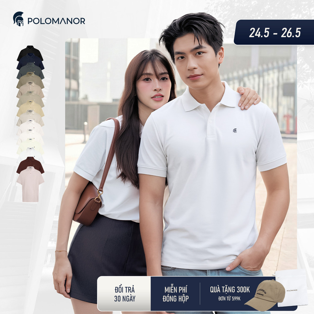 [MÀU MỚI T5] Áo polo nam BASIC SYMBOL, POLO QUỐC DÂN vải cá sấu cotton interlock - POLOMANOR