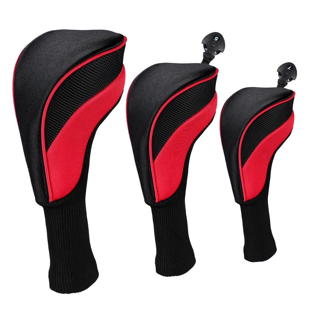 3 Chiếc Golf Club Headcover 460cc Hybrid Driver Wood Head Cover No. 1 3 5