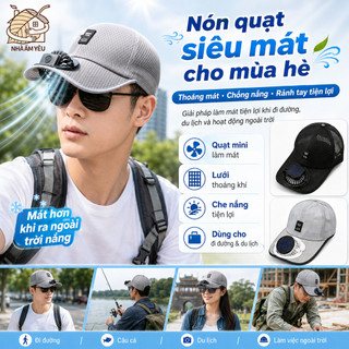 Mũ Quạt Năng Lượng Mặt Trời - Sạc USB Chống Nắng UV Thoáng Khí Đa Năng Du Lịch Thể Thao Nam Nữ
