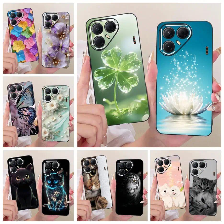 Dành Cho Tecno Pova 7 5G Ốp Lưng LJ7 Mới Lá May Mắn Hoa Sơn Vỏ Điện Thoại Silicon Mềm Cho Tecno Pova