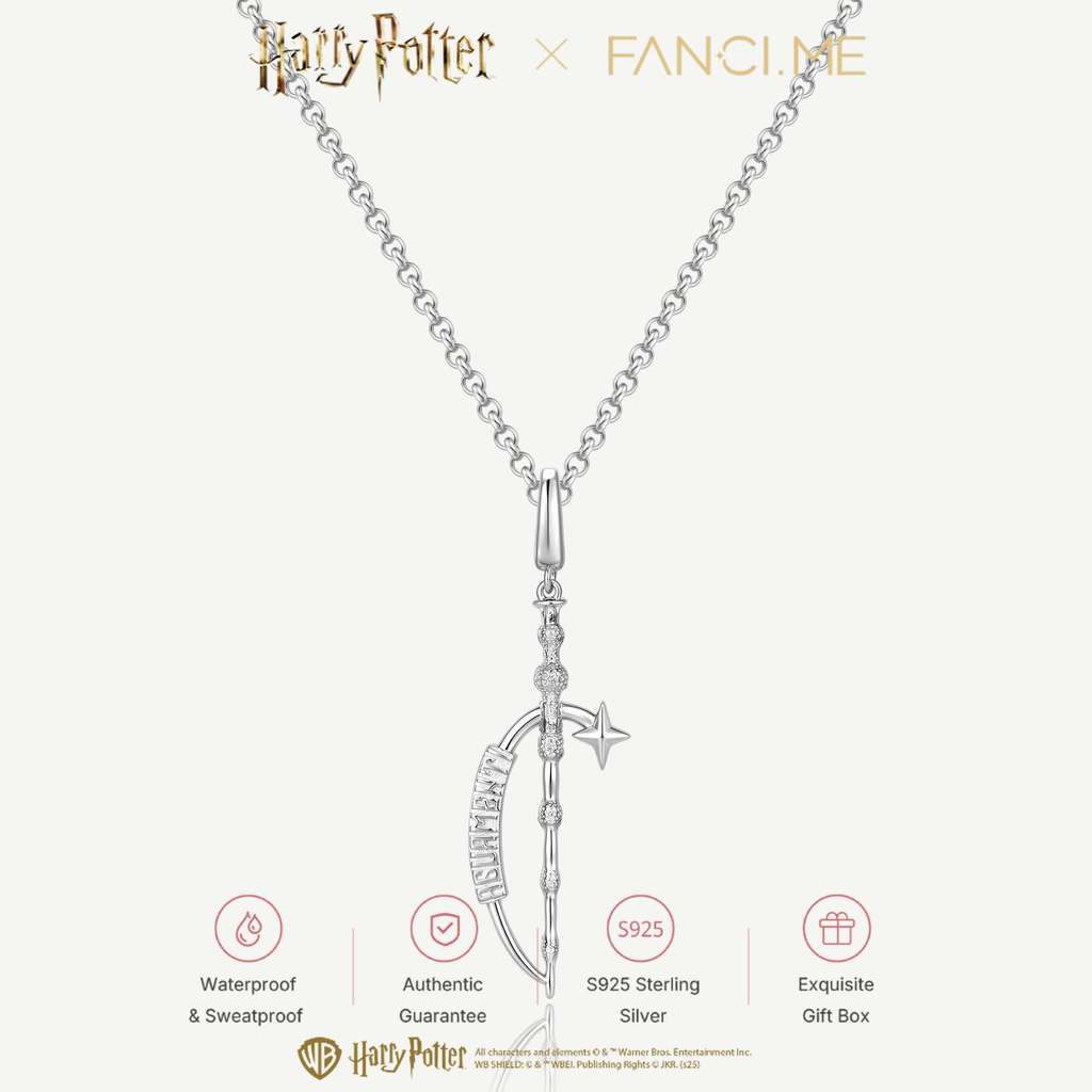 Harry Potter x FANCIME Dumbledore Elder Wand Bạc Charm Dây chuyền