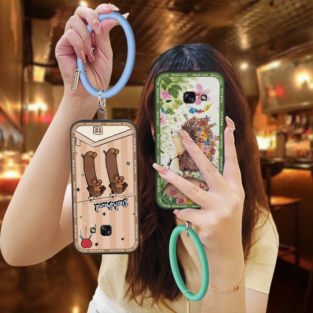 Ốp Điện Thoại Ngộ nghĩnh Chống Bụi Bẩn Cho Samsung Galaxy A7 2017 / A720 Vỏ Mềm Hoạt Hình Vòng Bảo V