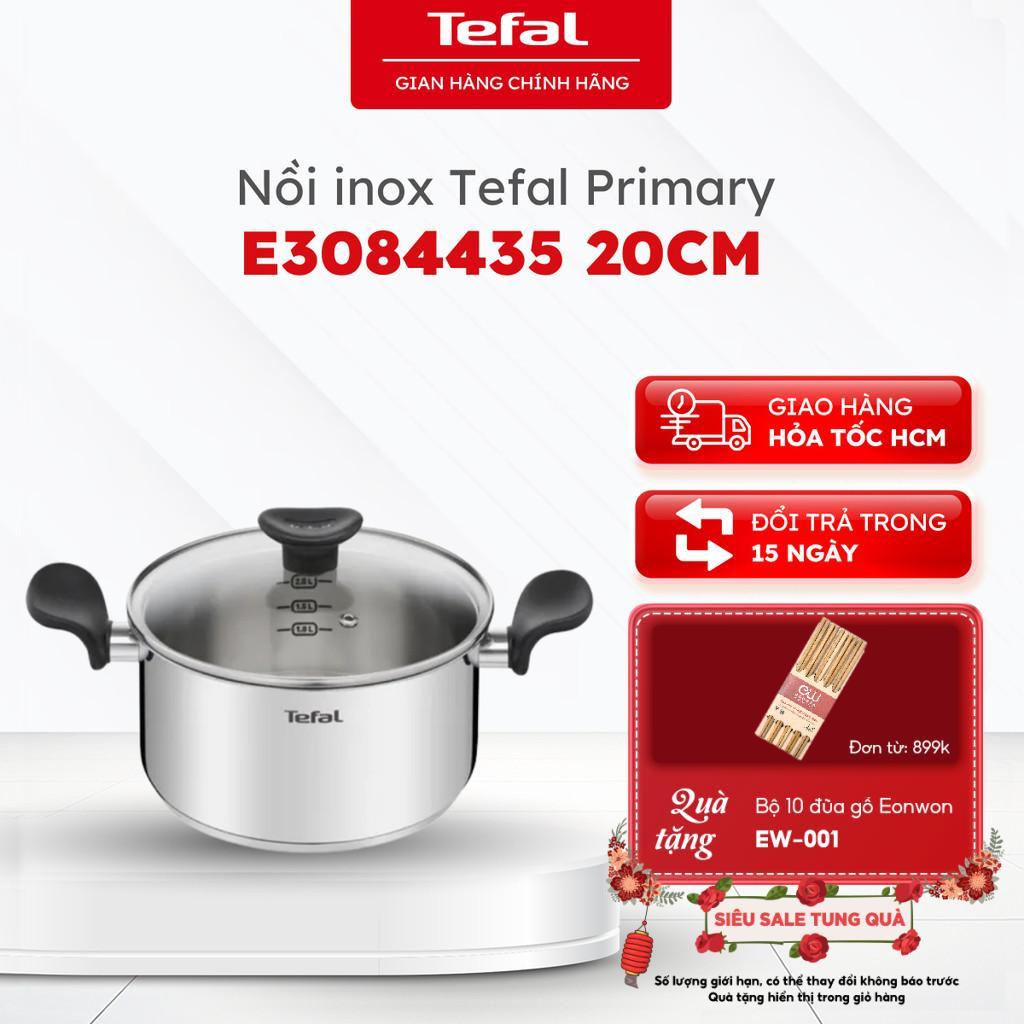Nồi inox Tefal Primary Size 20cm (E3084435) - Hàng chính hãng, bảo hành 24 tháng [HOẢ TỐC HCM]