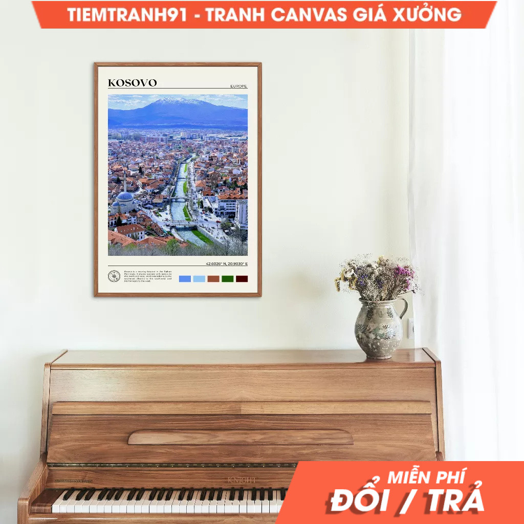 Tranh treo tường, Oil Paint, Kosovo Wall Art, Kosovo Poster, Kosovo Photo, Kosovo Wall Decor, Europe