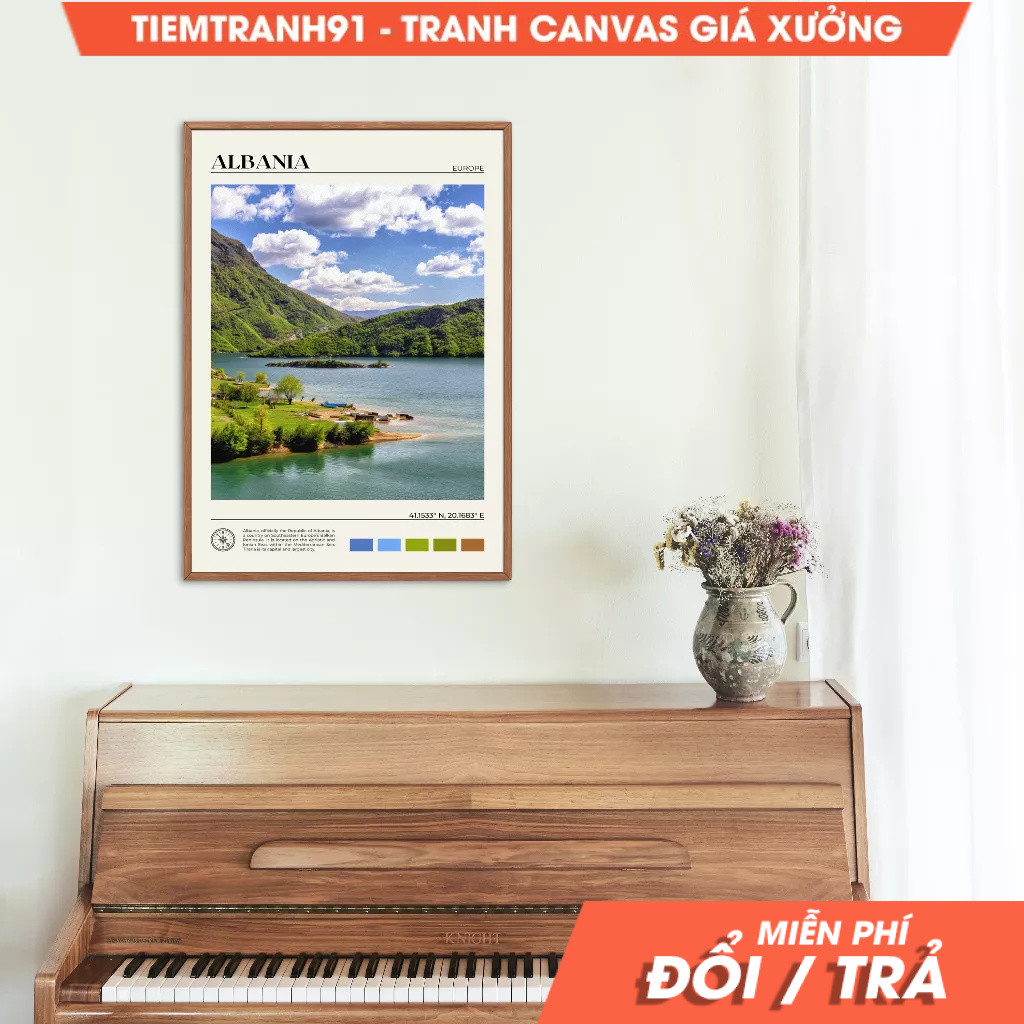 Tranh treo tường, Oil Paint, Albania, Albania Wall Art, Albania Poster, Albania Photo, Albania Poste