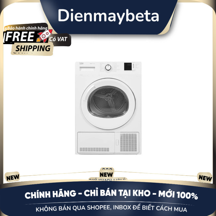[KHÔNG BÁN QUA SHOPE] MÁY SẤY NGƯNG TỤ BEKO 8 KG DU8133GA0W