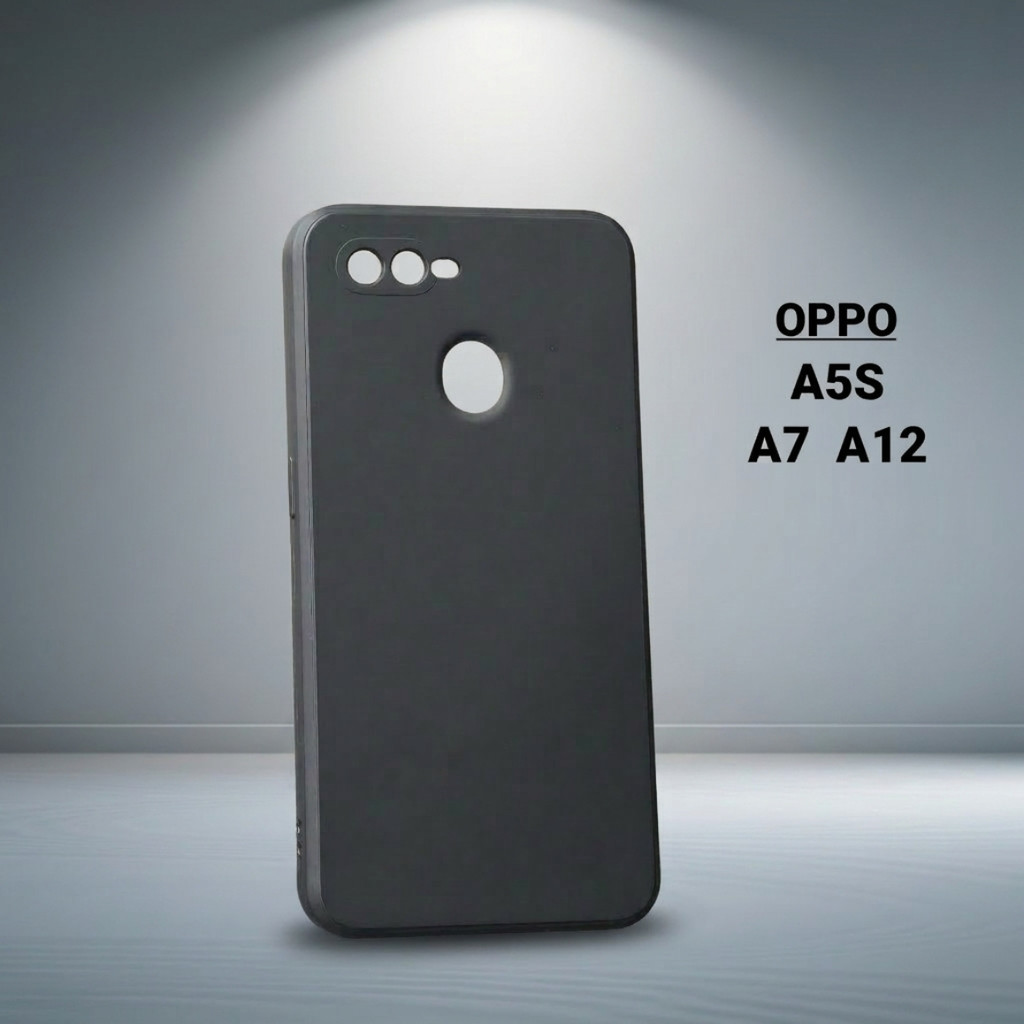 Ốp lưng Oppo A5S, A12, A7 LTN NEW trơn màu đen | Ốp điện thoại Oppo dẻo bảo vệ camera đt toàn diện