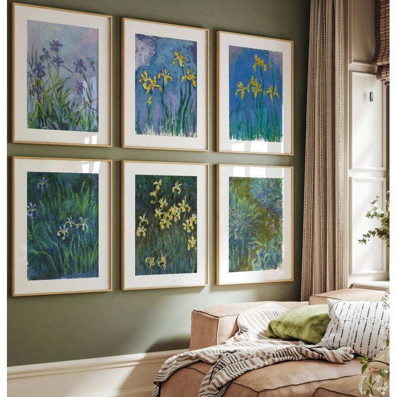 Claude Monet Iris Hoa Tranh Sơn Dầu Nghệ Thuật Treo Tường Bộ Vintage Ấn Tượng Hoa Canvas Nghệ Thuật