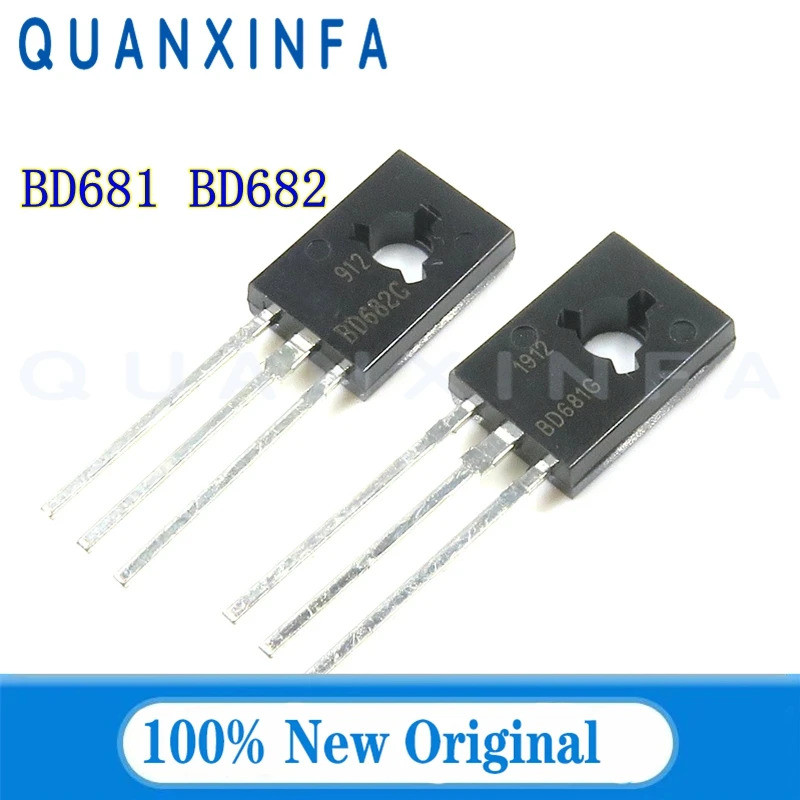 10 CHIẾC BD681 BD682 TO126 BD682G BD681G PNP / NPN Darlington bóng bán dẫn chip còn hàng NYDQ