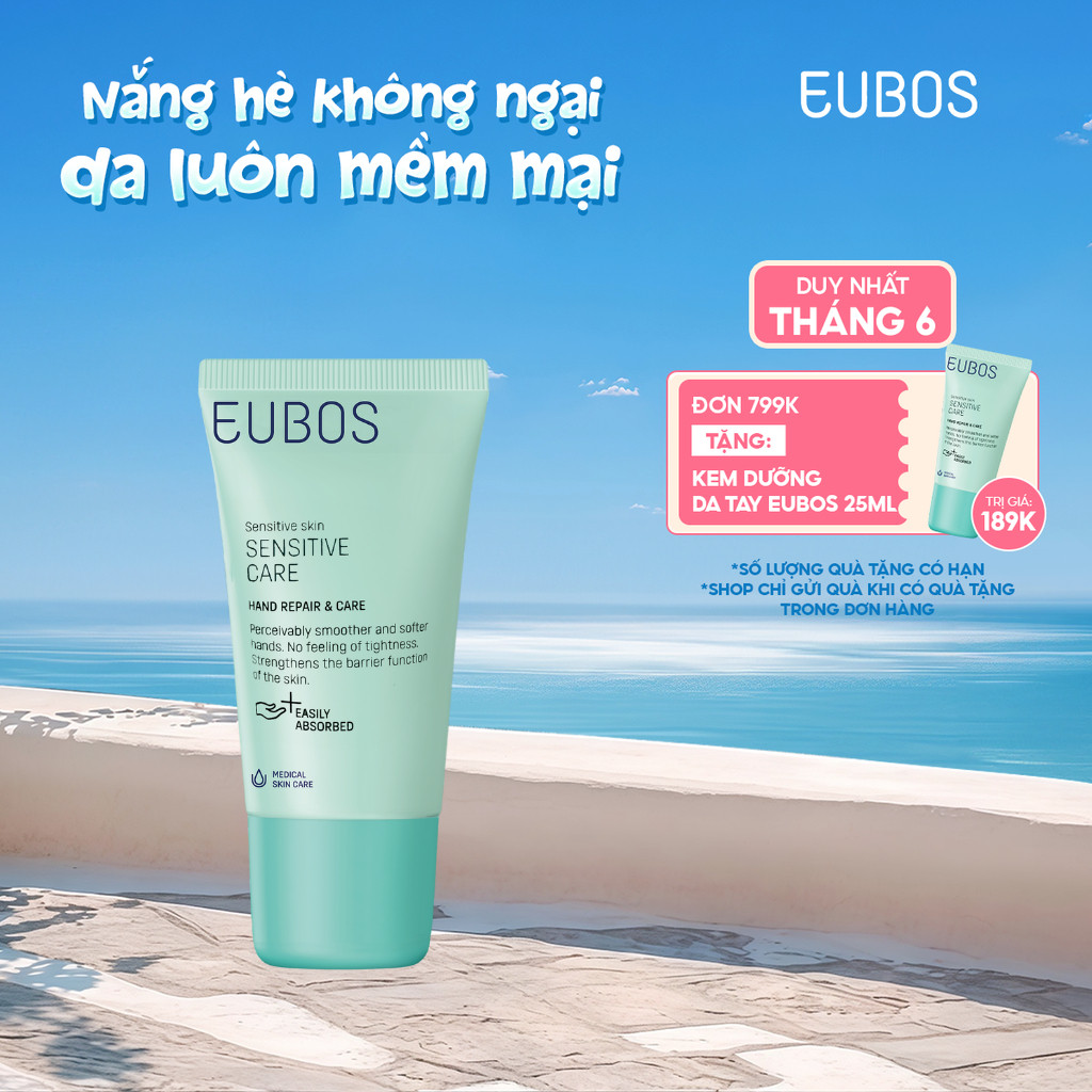 Kem Dưỡng Da Tay và Móng EUBOS Giúp Bảo Vệ Da Mềm Mịn, Dưỡng Ẩm Không Gây Nhờn Rít, Phục Hồi Da Tay