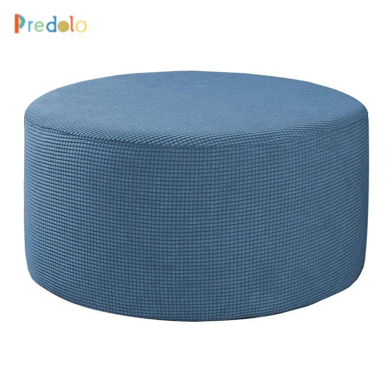 Vỏ Ottoman co giãn, Vỏ Ottoman tròn cho phòng khách, Vỏ vải Ottoman co giãn có cạnh đàn hồi.