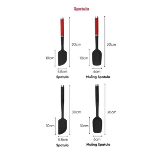 KitchenAid - Phới Vét Bột Spatula Silicone - Màu Đỏ/Đen