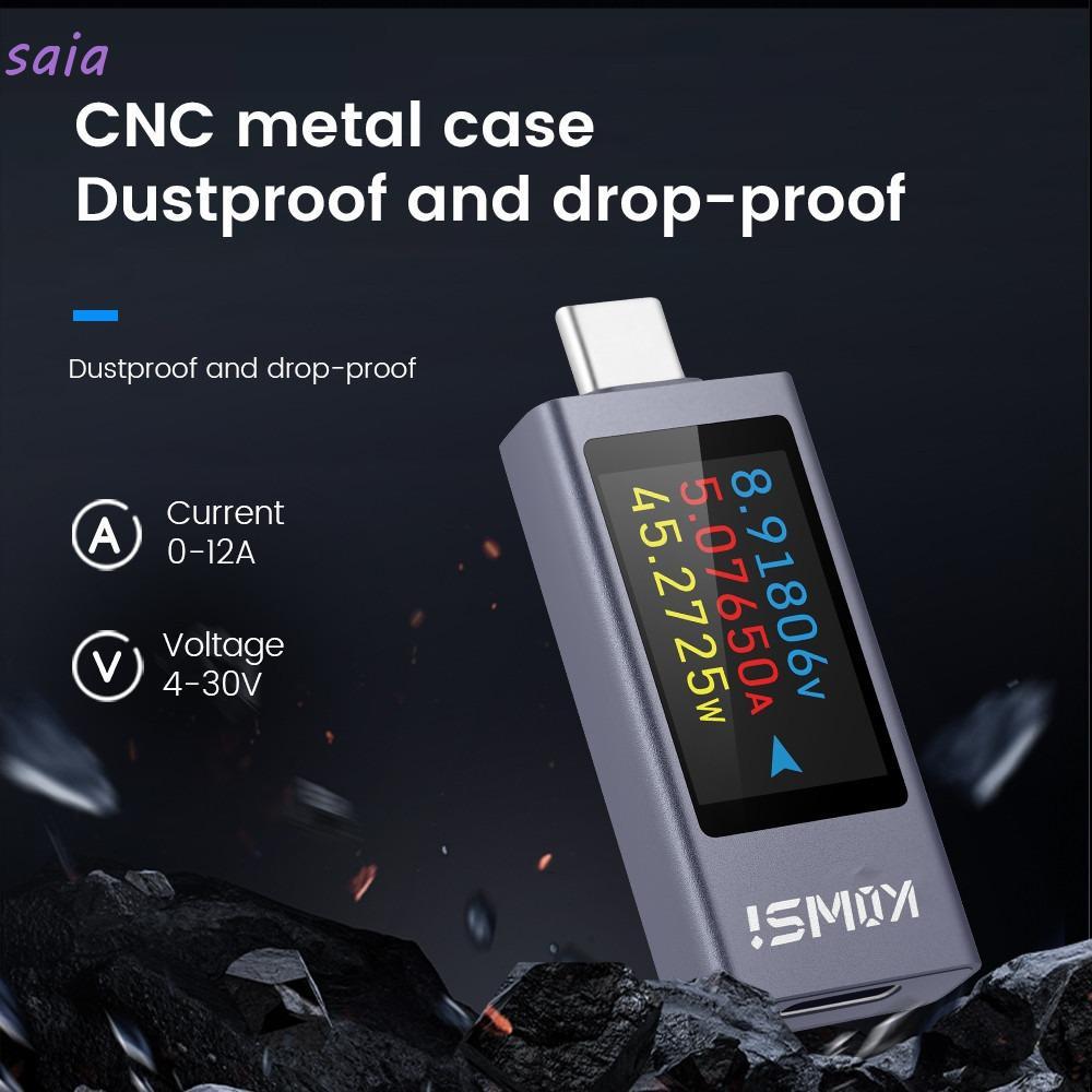 Máy kiểm tra đồng hồ đo nguồn SAIA, Màn hình dòng điện và điện áp PD Type-C, KWS-2303C DC 4-30V 0-12