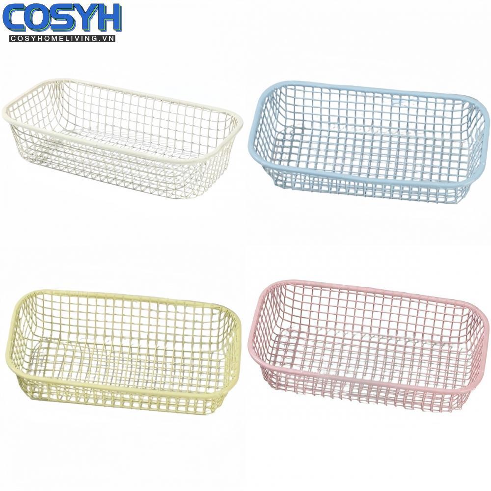 <cosyh>Desktop Storage Basket Metal Organizer for Office and Kitchen Small Item Storage