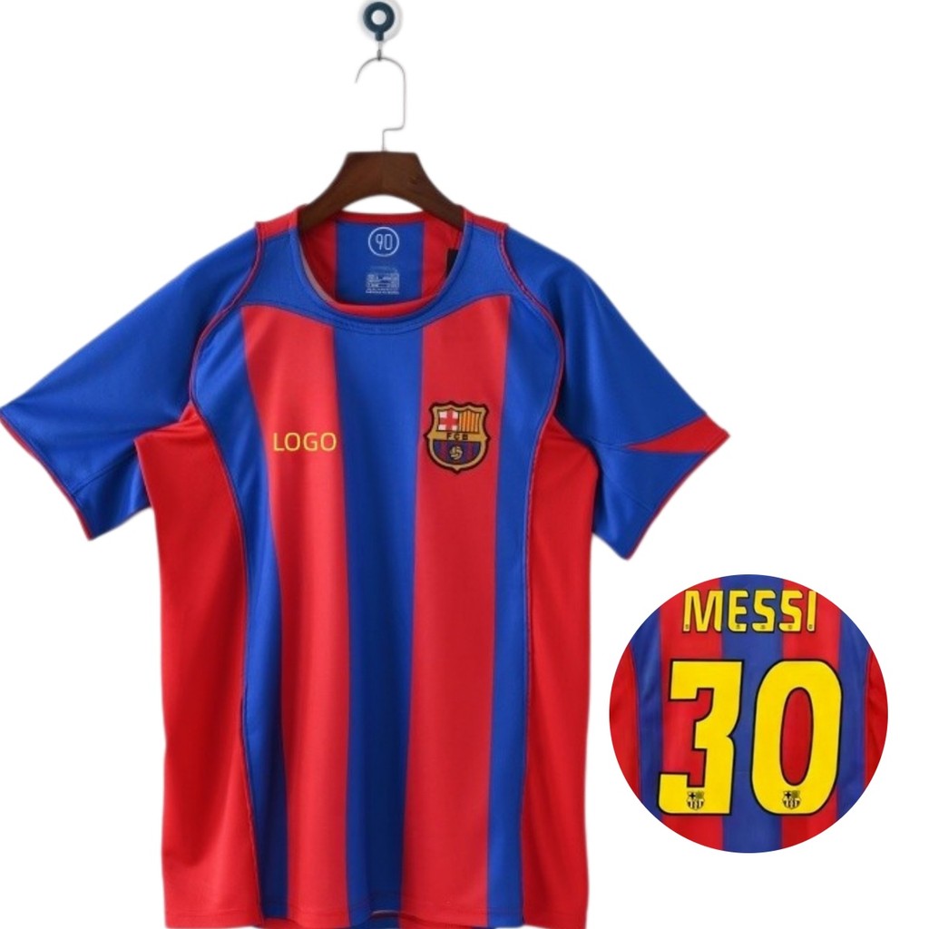 2004 / 05 Barcelona Home Retro Edition Áo bóng đá tay ngắn #10 MESSI