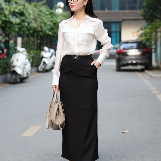 Chân váy bút chì dài 95cm