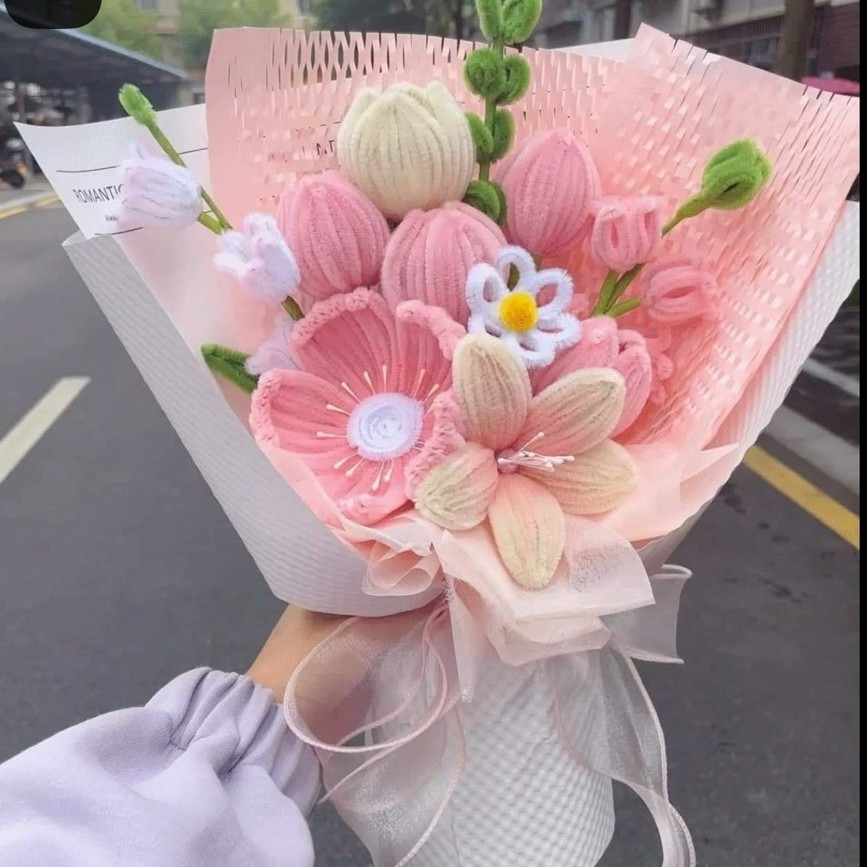 [Thành phẩm] Bó hoa kẽm nhung - 2W Fower