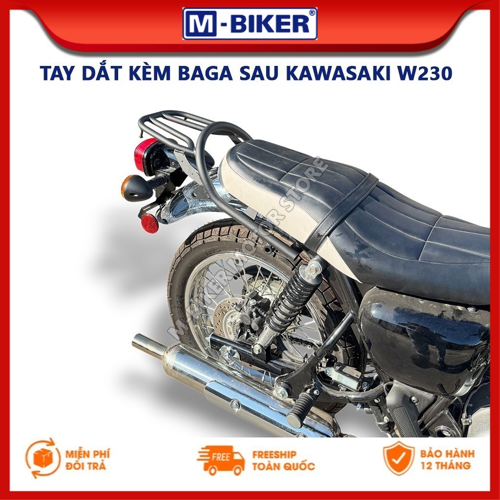 [M-Biker] Baga W230, Tay dắt W230, Baga kèm tay dắt sau dành cho Kawasaki W230