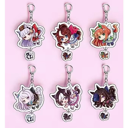 Umamusume Pretty Derby 2 inch, keychain Acrylic Charm- Special week, Rice shower, Tokai teio