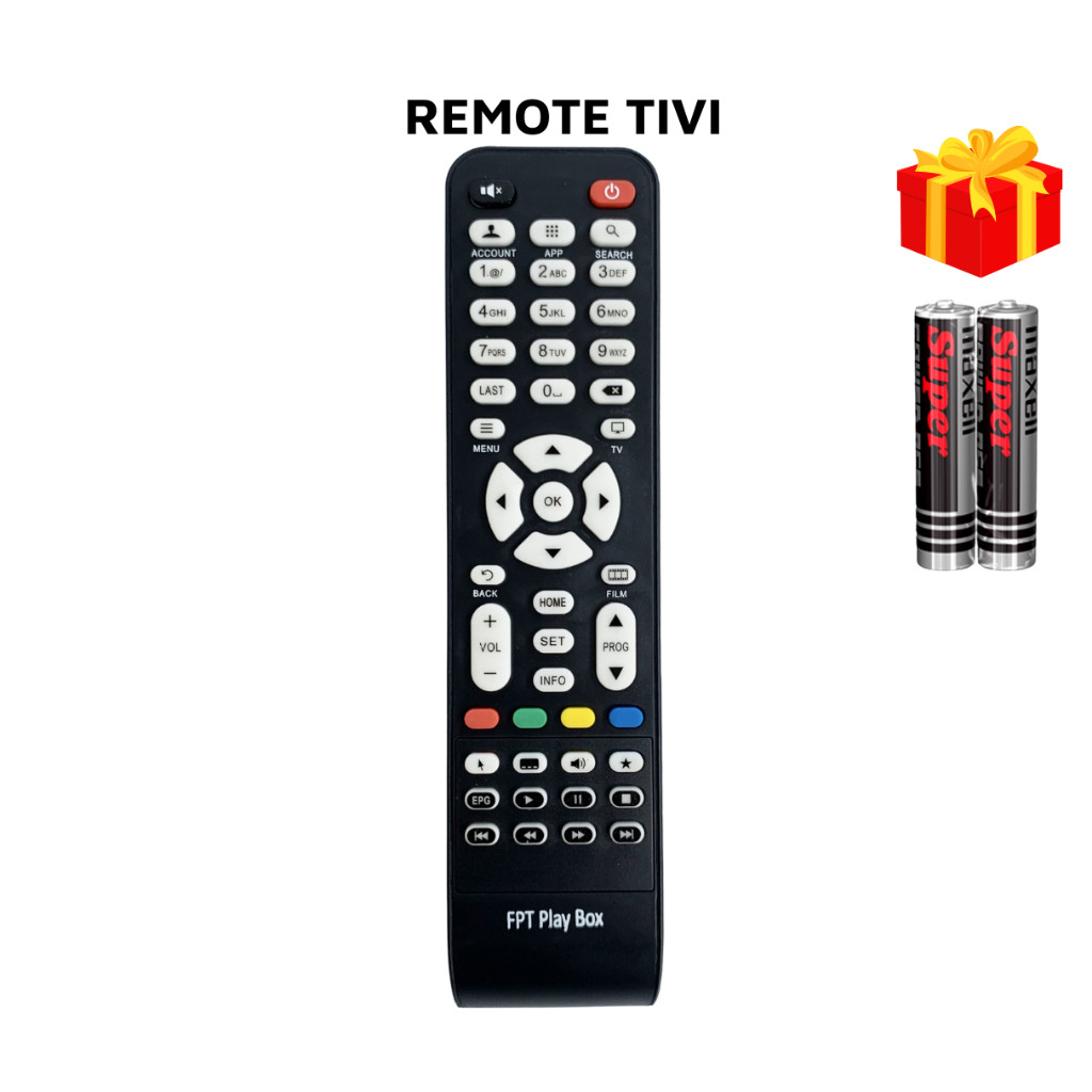 Remote điều khiển đầu FPT Play Box Mã 03, Remote truyền hình FPT - Tặng kèm pin - T&U Remote