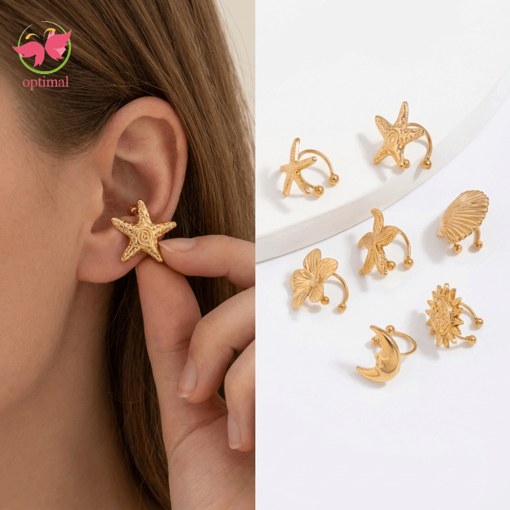 optimal limit OPTIMAL LIMIT C Shape Ear Cuff, Kẹp tai hình chữ C màu bạc hoa, Xu hướng vàng hình dạn