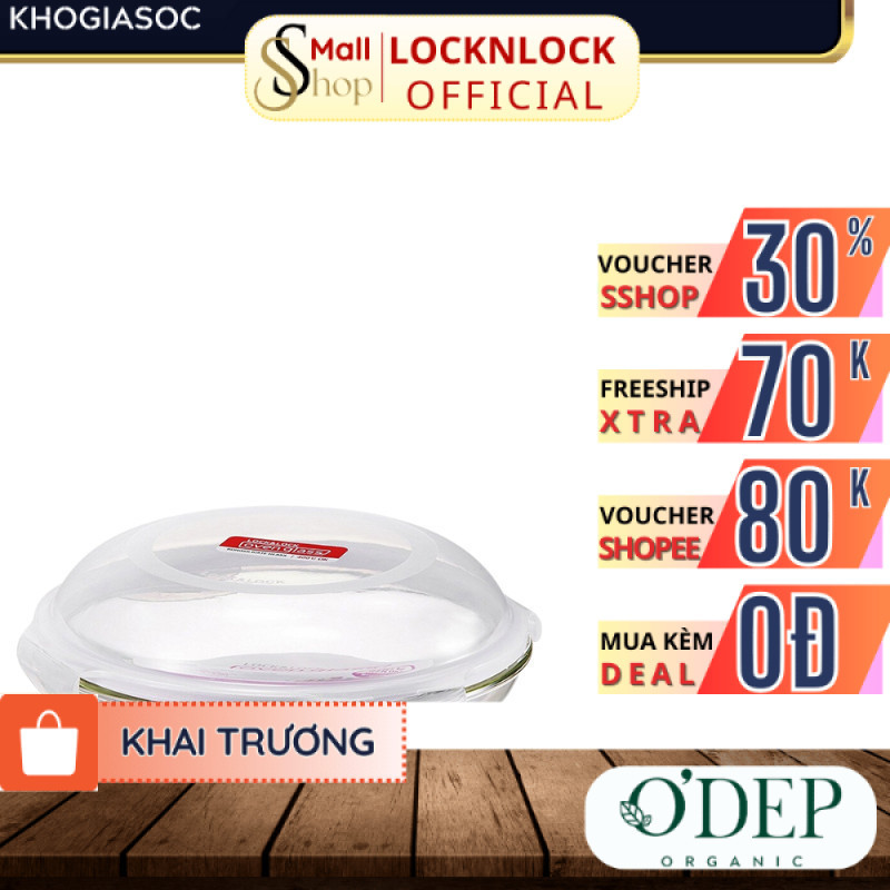 Hộp thủy tinh chịu nhiệt hình tròn Chính hãng LocknLock Glass food container round 530ml LLG883 - SS