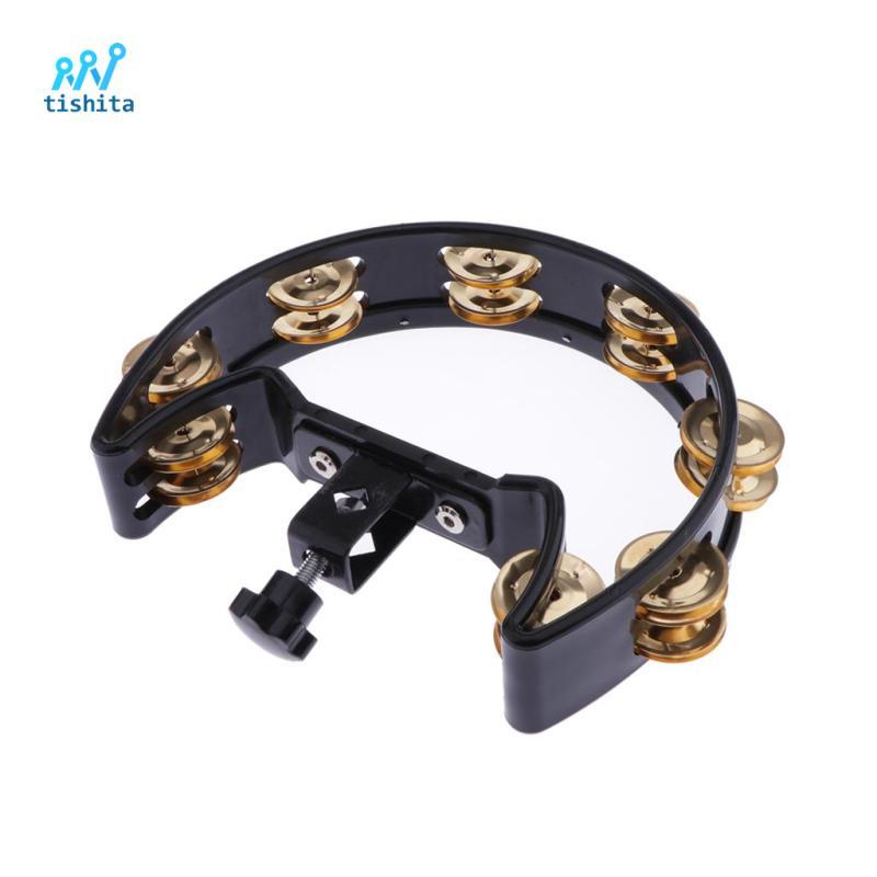 SiaBiced Music Rattle Tambourine Handbell Shaker với đồng Jingles Jazz Drum Acc