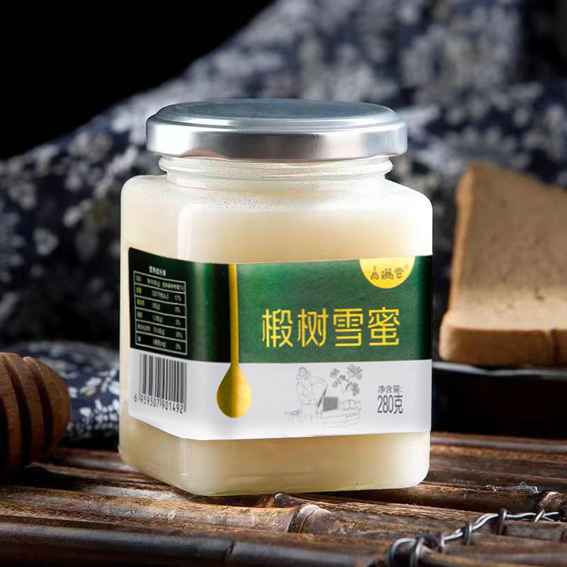 Raohe Khu Bảo Vệ Basswood Tuyết Mật Ong Trang Trại Nhà Chọn 280g Mật Ong Trắng Thơm Kem Pha Lê Tím B